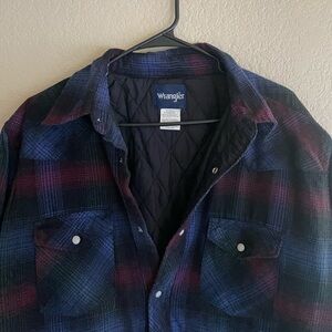 Men’s Wrangler Flannel Insulated Coat - Large Tall